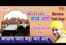 बरसाना प्यारा बड़ा याद आये भजन लिरिक्स