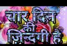 चार दिन की जिंदगी चार दिन का मेला है भजन लिरिक्स